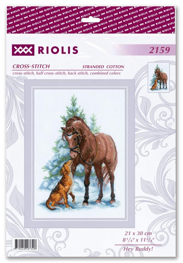 Broderisett Riolis "Hei kompis!" 21x30 cm