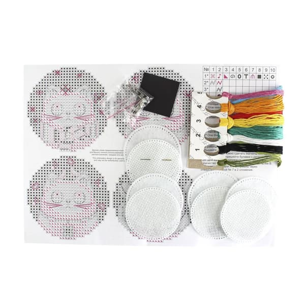 Broderikit MP Studia "Katter. Magneter" 6x6 cm