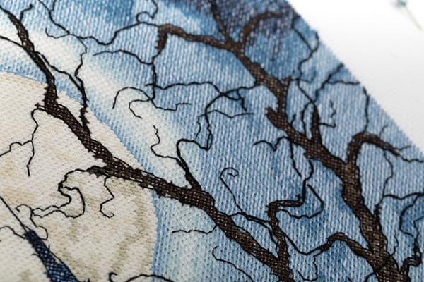 Broderisett Panna "Mørkt slott" 33x23 cm