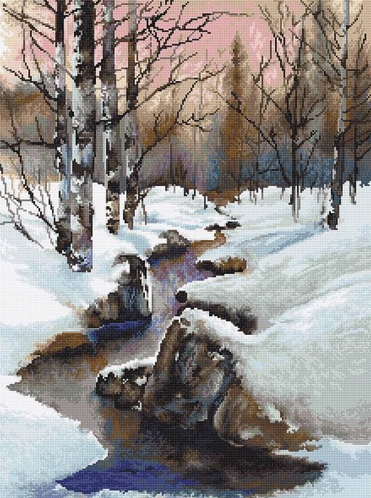 Broderikit Petit point Luca-S "Vinter" 22x29.5 cm