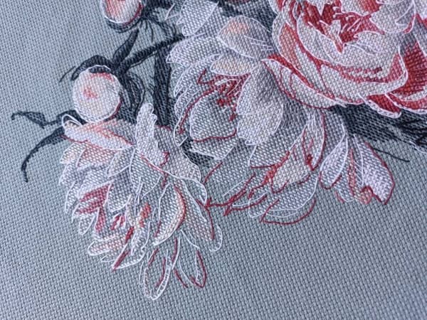 Broderikit Oven "Spetsbujor" 24x30 cm