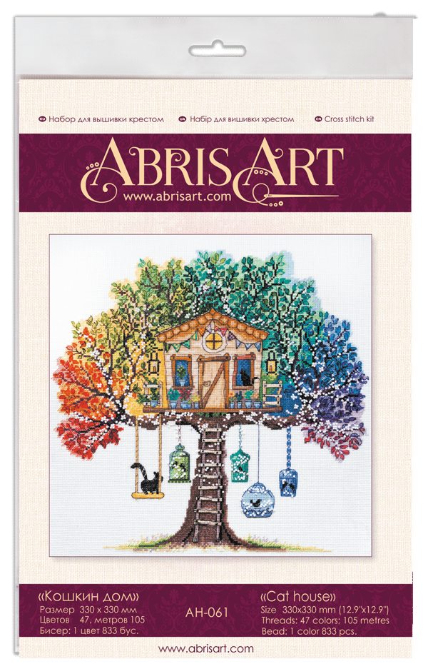 Broderikit Abris Art "Kattens hus" 33x33 cm