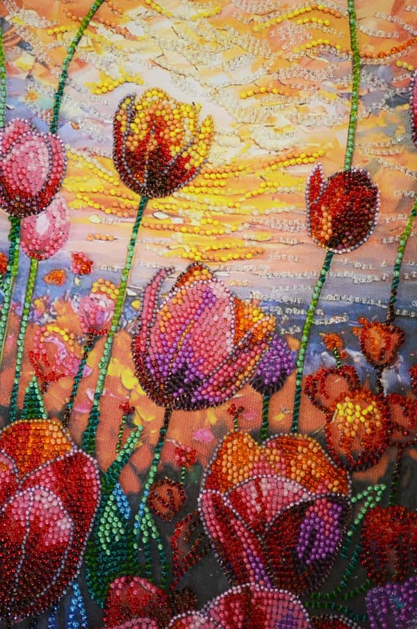 Perlebroderi Abris Art "Forårets rytme" 24x42cm
