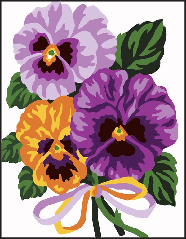 Påtegnet broderisett Collection D`Art "Blomster" 14x18 cm