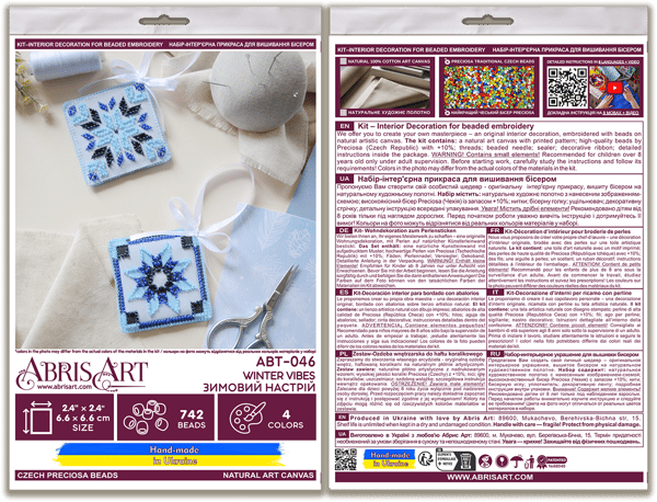 Perlebroderi Abris Art "Vinterstemning" 13.2x6.6cm
