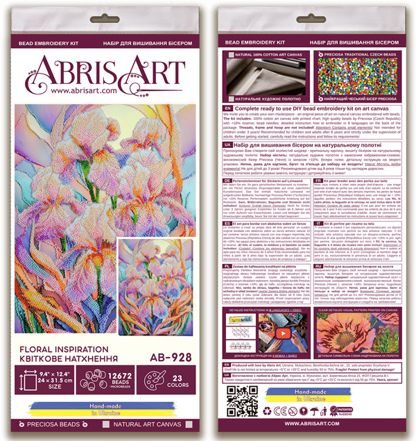 Perlebroderi Abris Art "Blomstrende inspiration" 24x31,5 cm