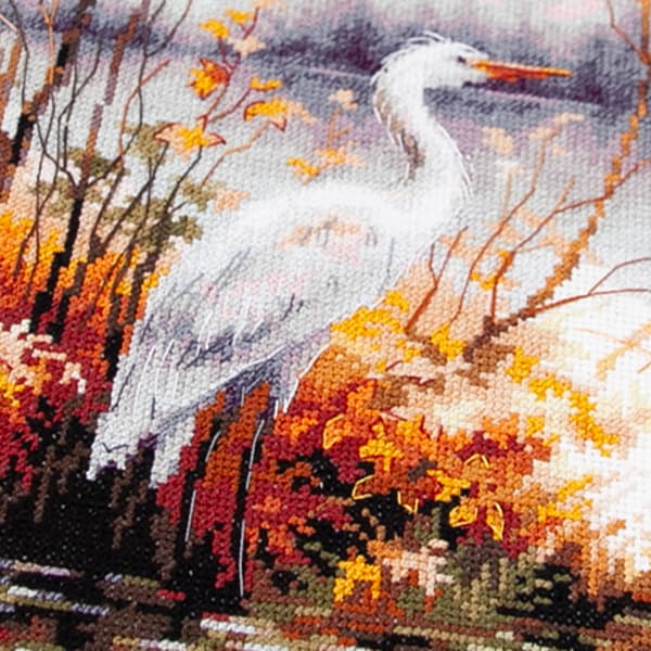 Broderisett Magic Needle "Hvit hegre" 26x26 cm