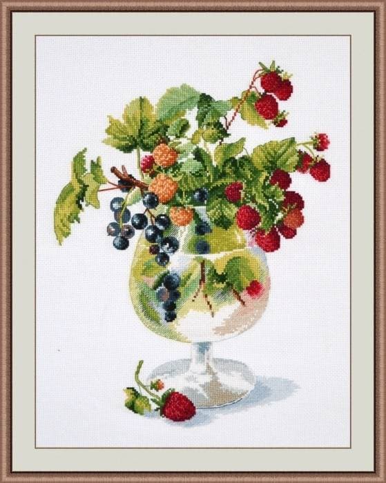 Broderisett Oven "Bærlikør" 21x28 cm
