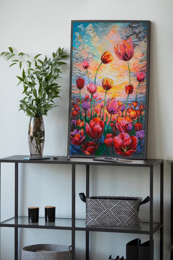 Perlebroderi Abris Art "Forårets rytme" 24x42cm
