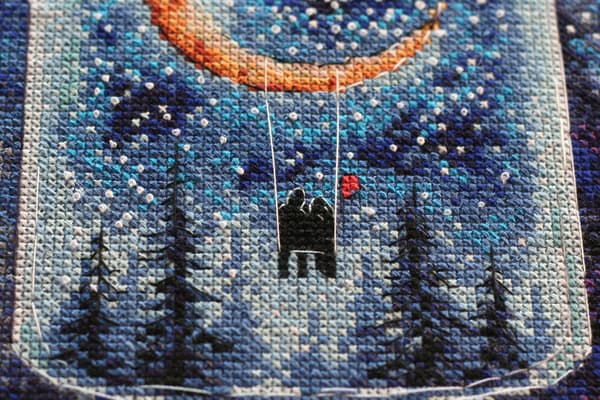 Broderisett Abris Art "En måne for forelskede" 22x28 cm