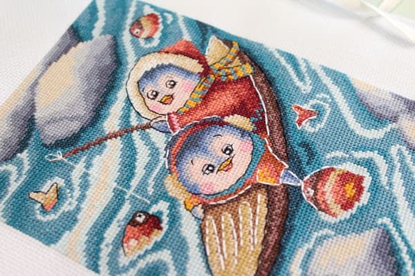 Broderikit MP Studia "På fisketur" 14x20 cm