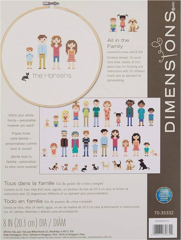 Broderikit Dimensions "Hele familien" 20,3 cm