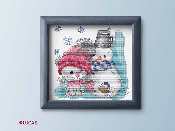 Broderikit Luca-S B1199 - "Katten & vänner" 19x18 cm