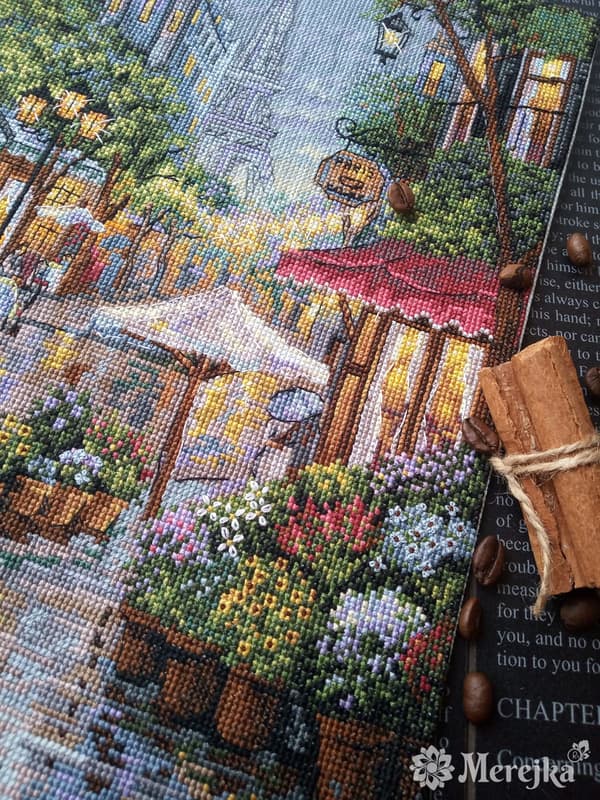 Broderikit Merejka K-162 - "Regnfulde Paris" 21x29 cm