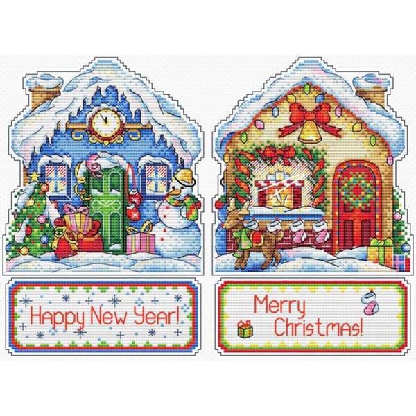 Broderikit plastic canvas MP Studia "Tomtens hus" 13x19 cm