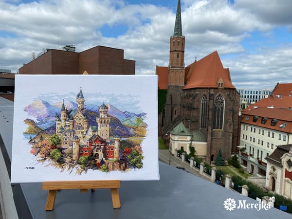 Broderikit Merejka K-201 - "Neuschwanstein-slottet" 25x35 cm