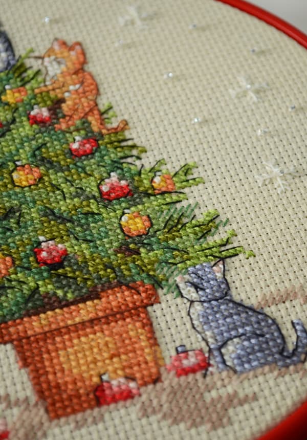 Broderikit Abris Art "Busiga katter" 15x15cm