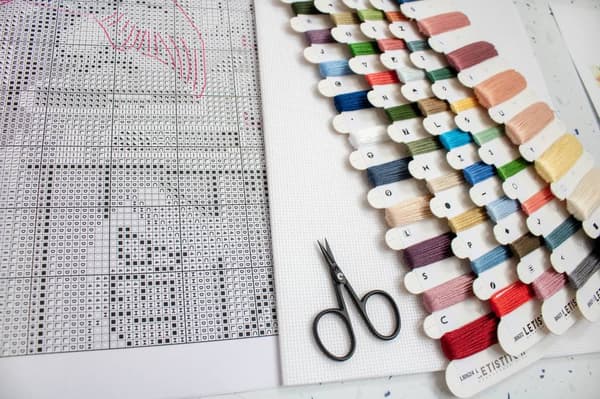 Broderikit LetiStitch L8062 - "Forårssangfugle" 33x26 cm
