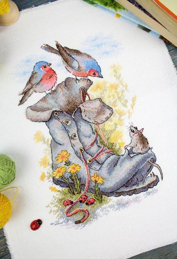 Broderikit MP Studia "Uventede naboer" 28x18cm