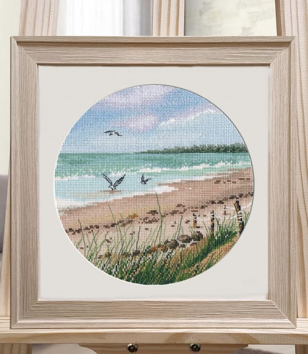 Broderisett Oven "Havbris" 20x20 cm