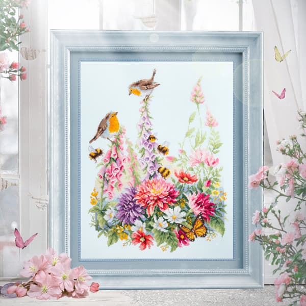 Broderisett Magic Needle "Syngende rødstruper" 31x40 cm