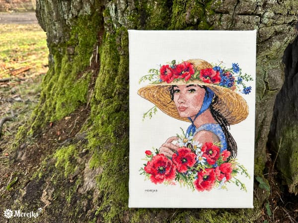 Broderikit Merejka K-250 - "Blomsterhat" 21x25 cm