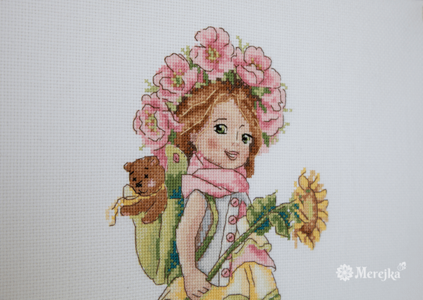 Broderikit Merejka K-110 - "Sommerpige" 23x14 cm