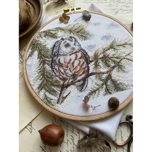 Broderikit Andriana "Lille ugle" 20x15 cm
