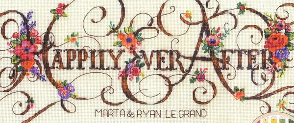 Broderikit Dimensions "Lyckligt slut" 30.4x12.7 cm