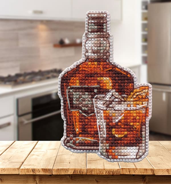 Broderikit plastic canvas Oven "Ädeldryck" 5.7x9.1 cm