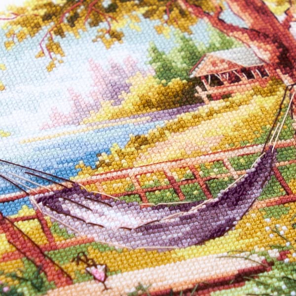 Broderikit Magic Needle "Ta tid att koppla av" 18x18 cm