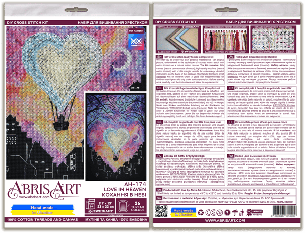 Broderikit Abris Art "Kærlighed i himlen" 23x33 cm