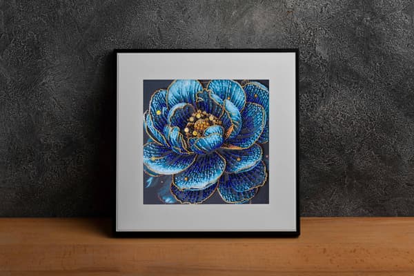 Perlebroderi Abris Art "Kongelig blomstring" 20x20cm