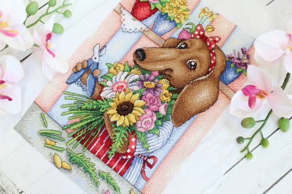 Broderikit MP Studia "Blomsterhandler" 21x30 cm