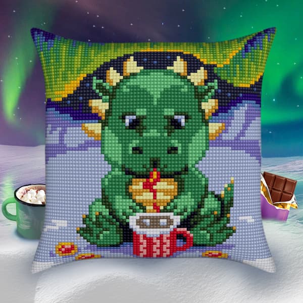 Broderikit Pude Collection D`Art 5492CC - "Varm chokolade" 40x40 cm