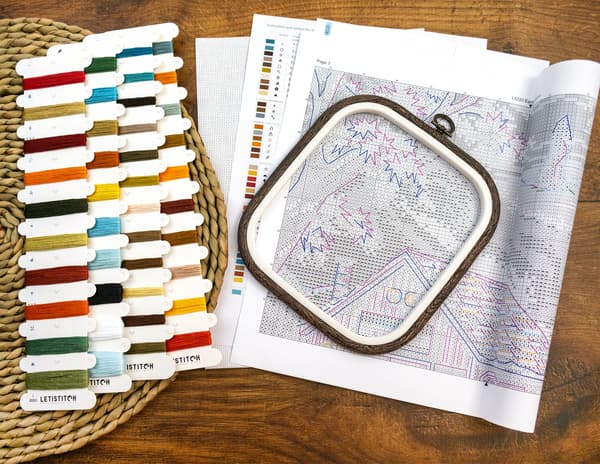 Broderikit LetiStitch L8220 - "Tidlig efterår" 21x26 cm