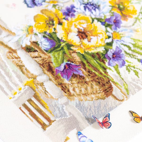 Broderisett Magic Needle "Sommerkorg" 38x28 cm