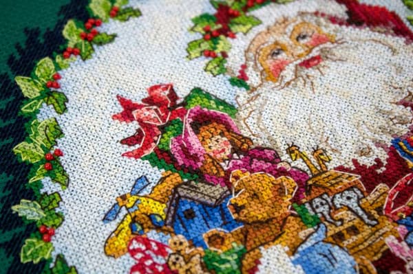 Broderikit LetiStitch L8005 - "Glade Sankt Nick" 22x29 cm