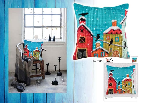 Broderikit Pude Collection D`Art 5350 - "Vintermorgen" 40x40 cm