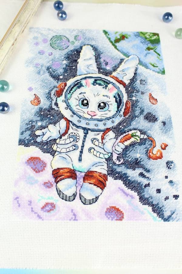 Broderikit MP Studia "Månekanin" 20x28cm/20x28cm