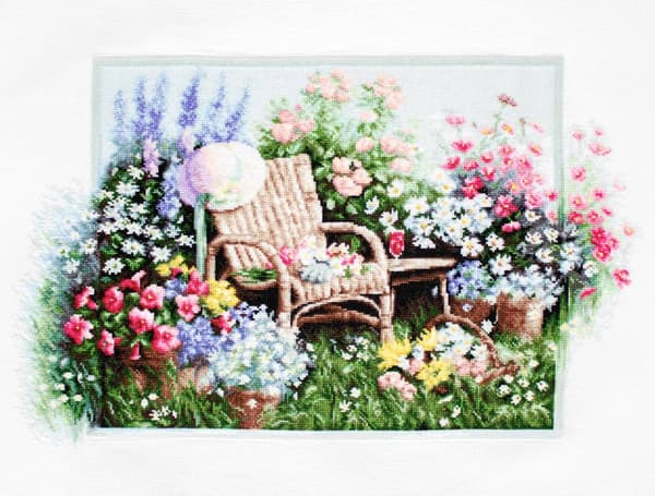 Broderikit Luca-S B2344 - "Blomstrende have" 43x28 cm