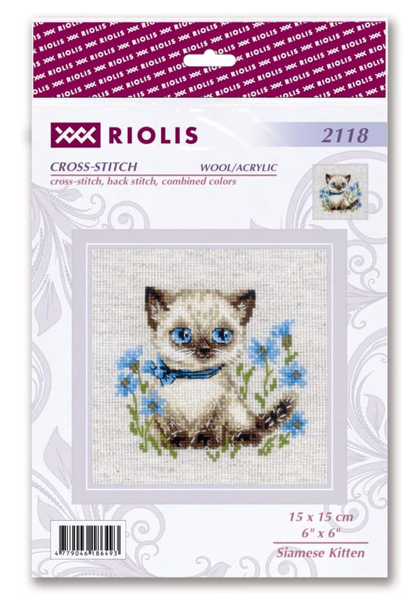 Broderikit Riolis "Siameser killing" 15x15 cm