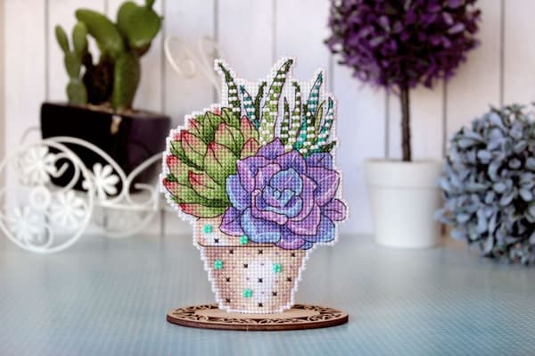 Broderikit Plastik Canvas MP Studia "Blomsterstemning" 9x13 cm
