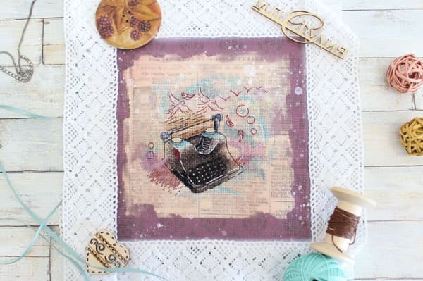 Broderikit MP Studia "Jeg skriver til dig…" 12x12 cm
