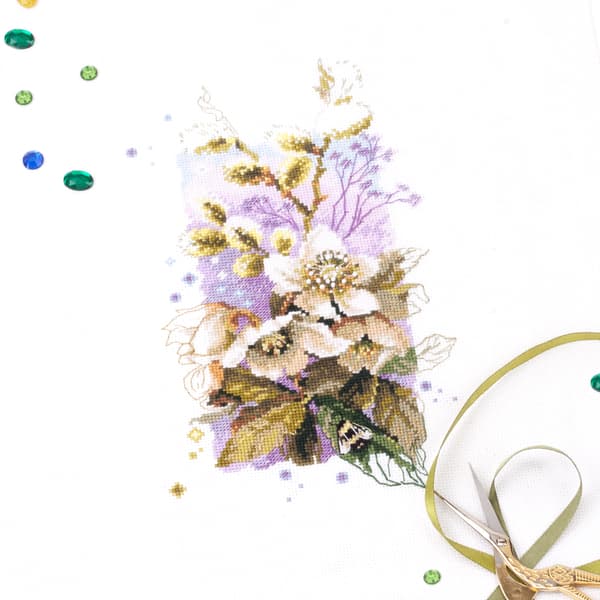 Broderikit Magic Needle "Julerose" 14x23 cm