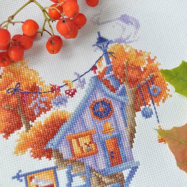 Broderikit Andriana "Træhus. Mystiske" 13x18 cm