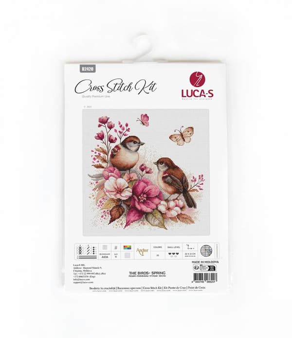 Broderikit Luca-S B2420 - "Fuglene-forår" 22x21 cm