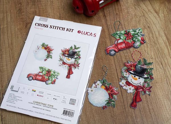 Broderikit Luca-S JK037 - "Julelegetøj. Julelegetøj" 9x15 cm