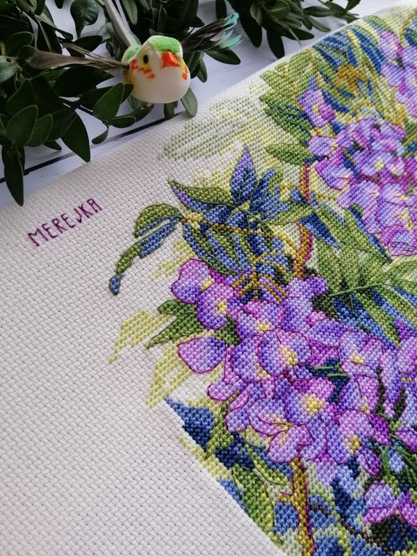 Broderisett Merejka K-137 - "Blåregn" 27x36 cm