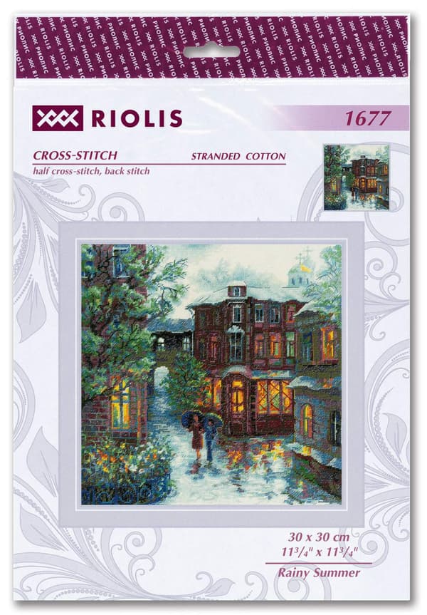 Broderisett Riolis "Regnfull sommer" 30x30 cm
